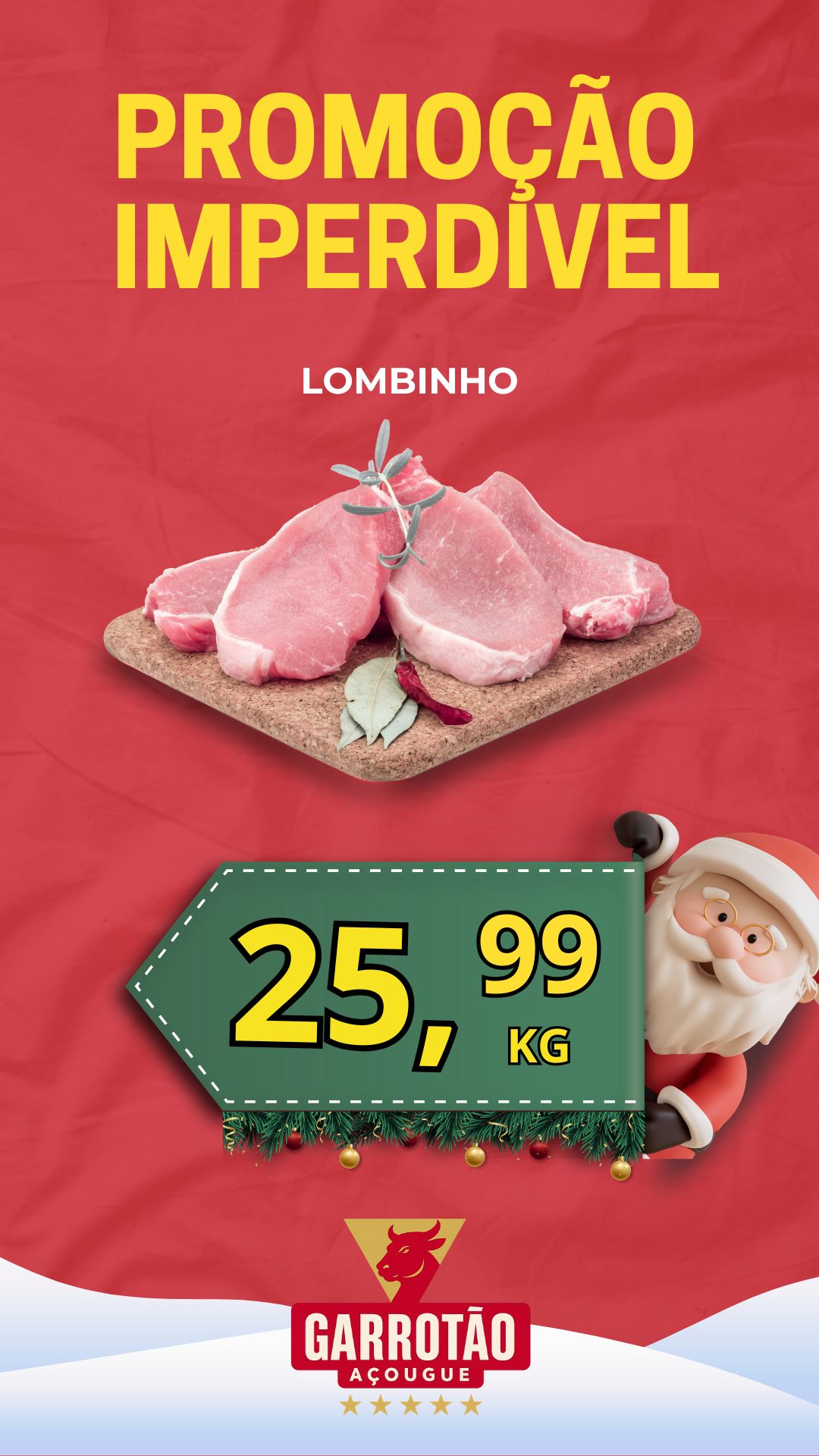 Arte promocional de lombinho do Açougue Garrotão